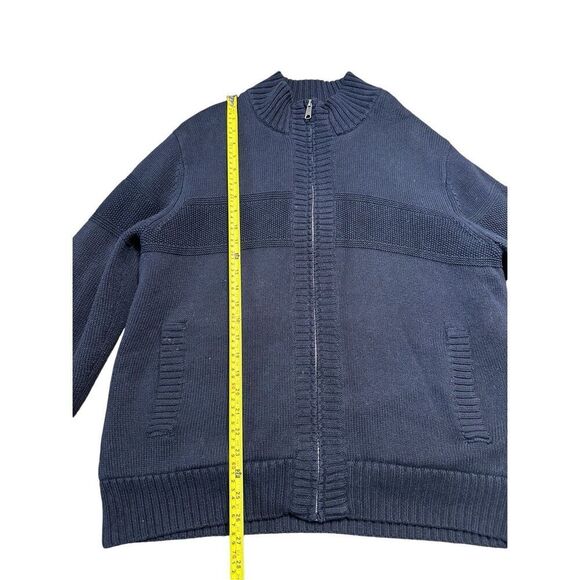Boston Traders Jacket Men’s Large Sherpa Lined Cable Knit Zip Up Farm Coat - Picture 9 of 11